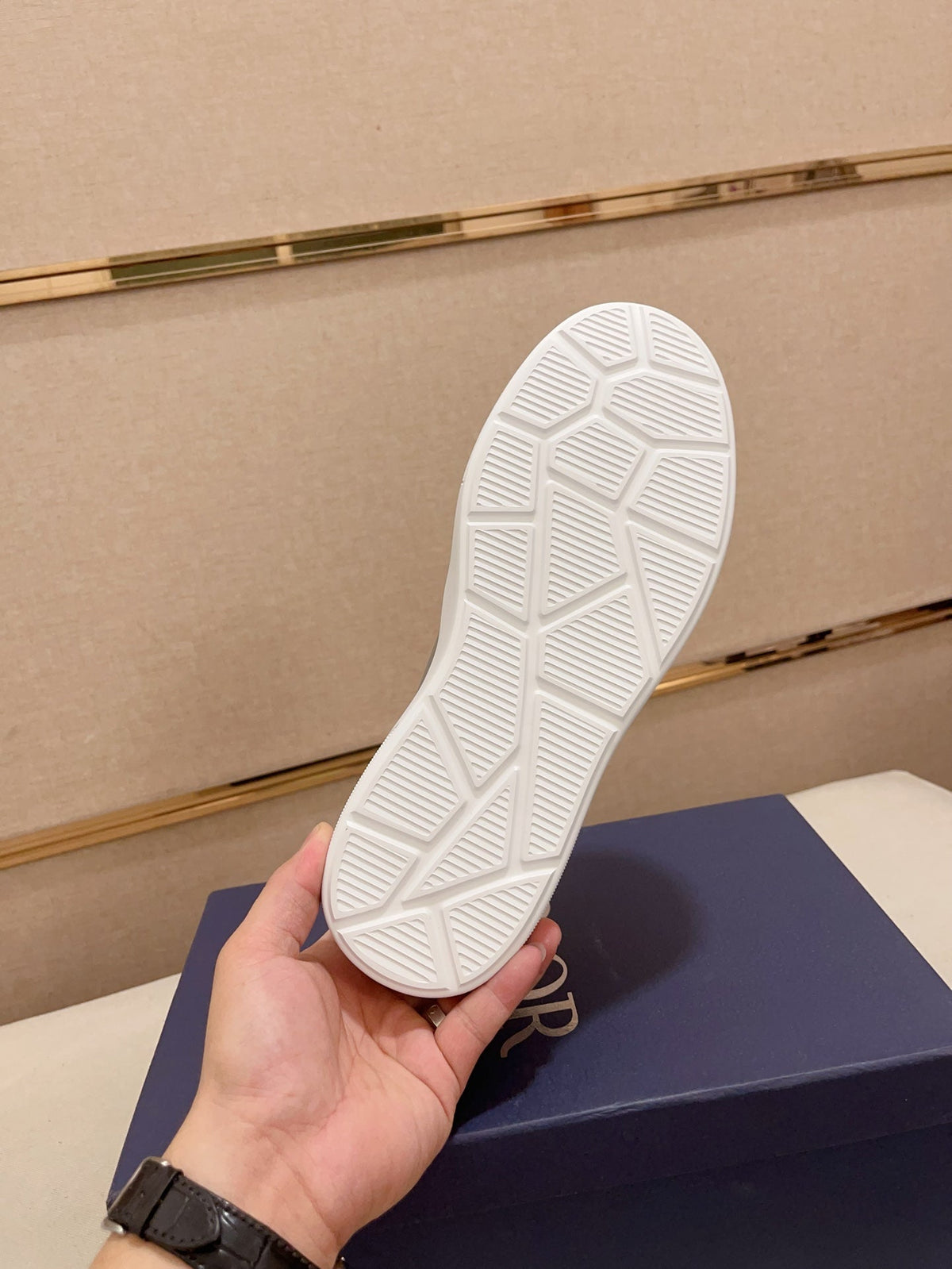 CD B23 SLIP ON GRAY CALFSKIN AND JACQUARD