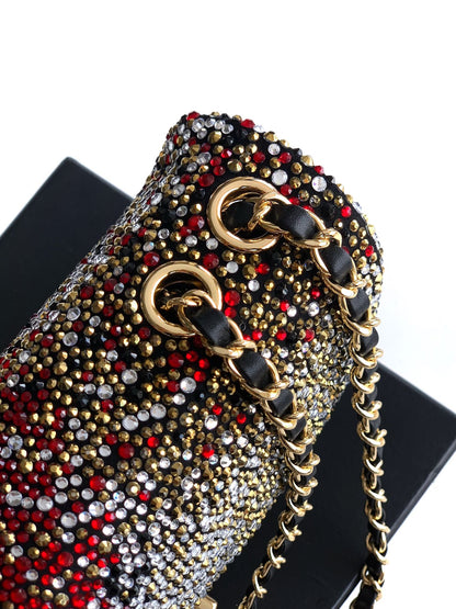 CC Classic Flap Bag  full diamond mutilcolor calfskin