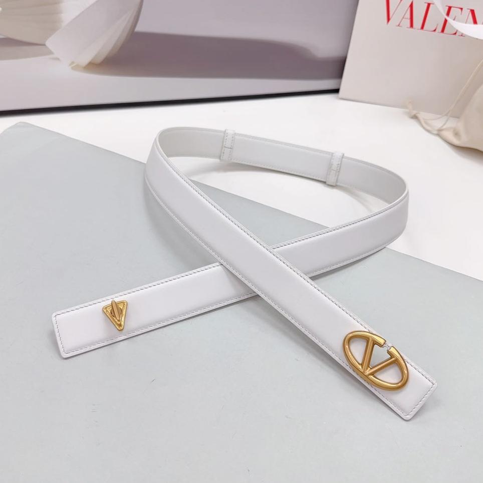 The Bold Edition Belt 30mm White Calfskin Gold Buckle