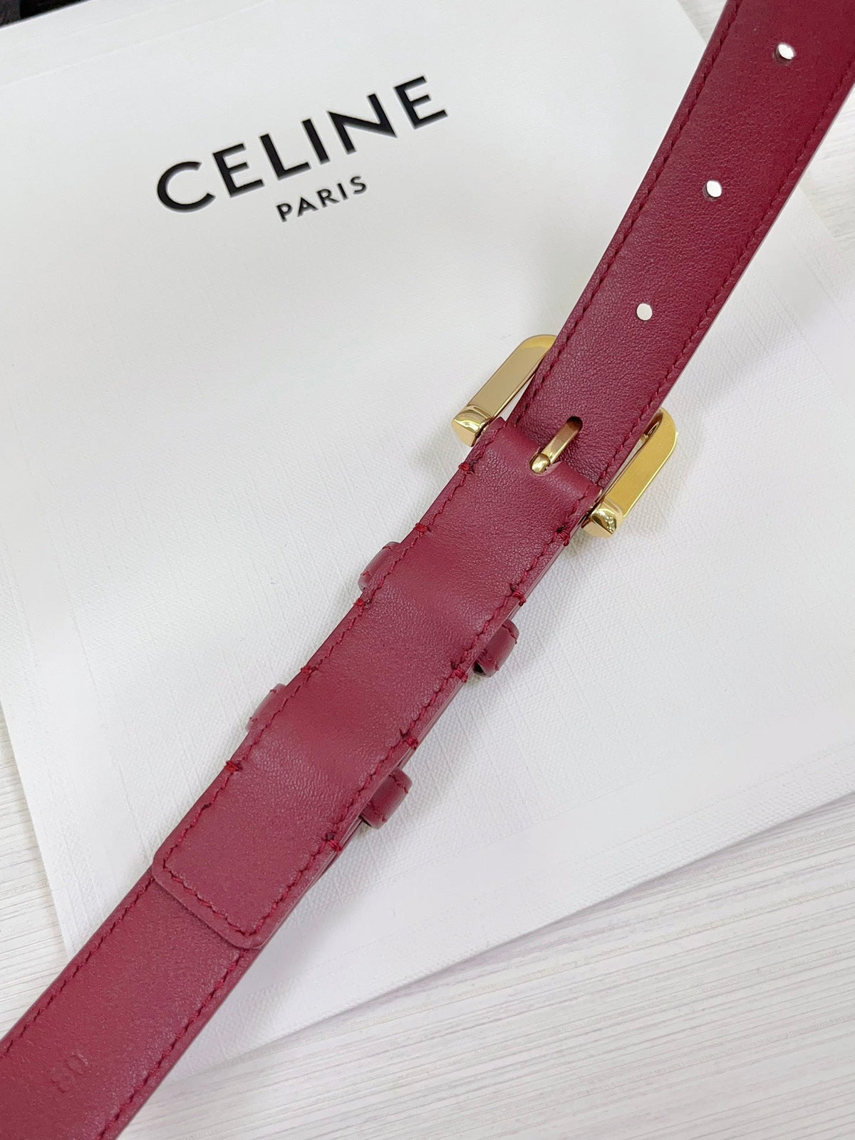 CEL Gold Western 25mm Belt Red Cowhide 181044