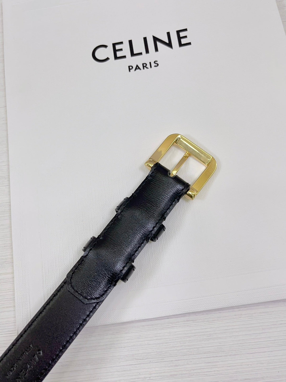 CEL Gold Western 25mm Belt Black Cowhide 181040