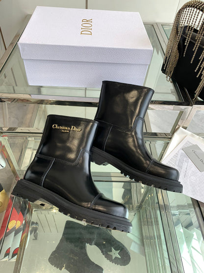 CD Ankle Boot Glossy Black Calfskin