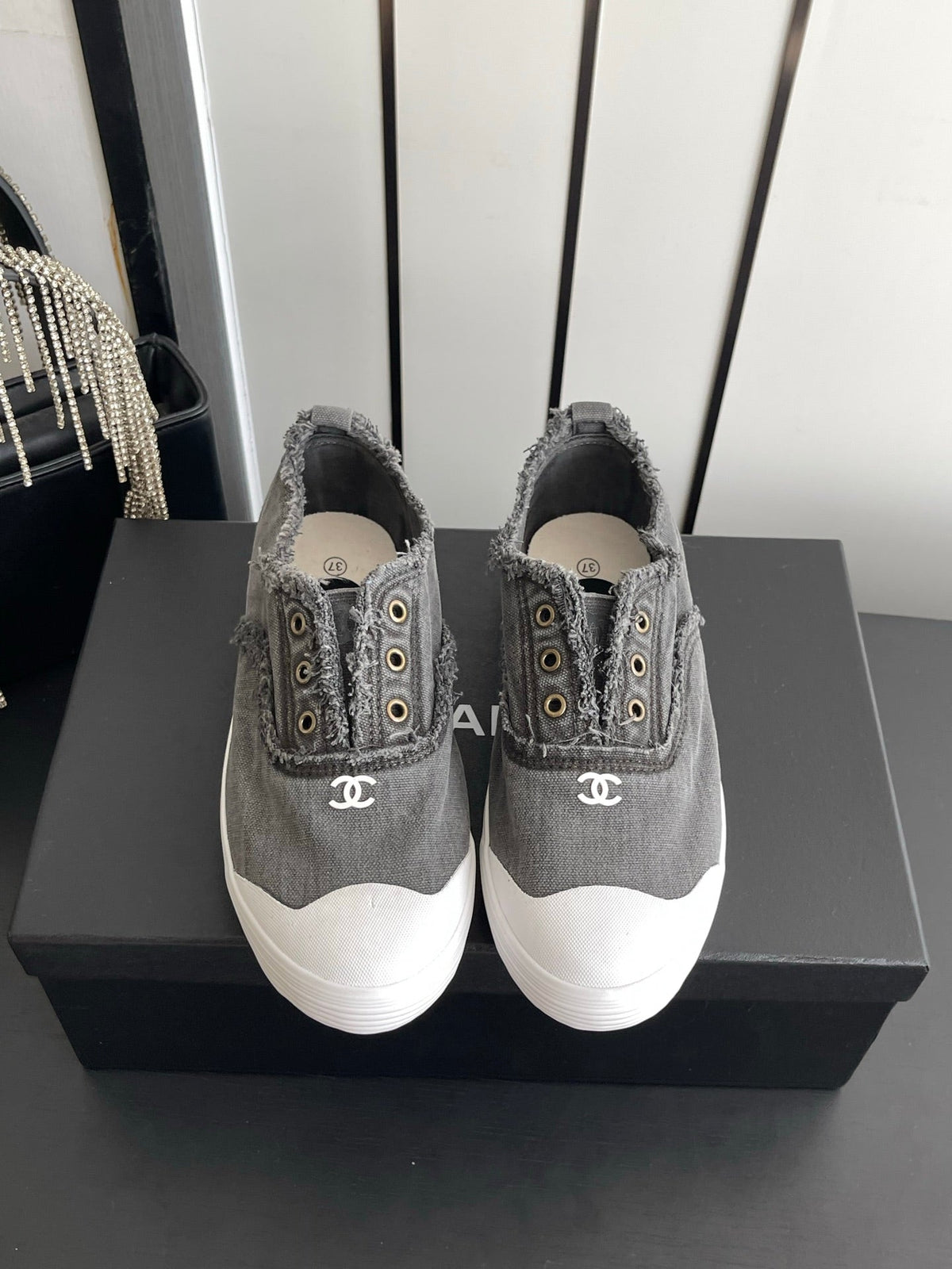 CC 26s Laceless Canvas Sneakers Dark Grey Canvas 945155