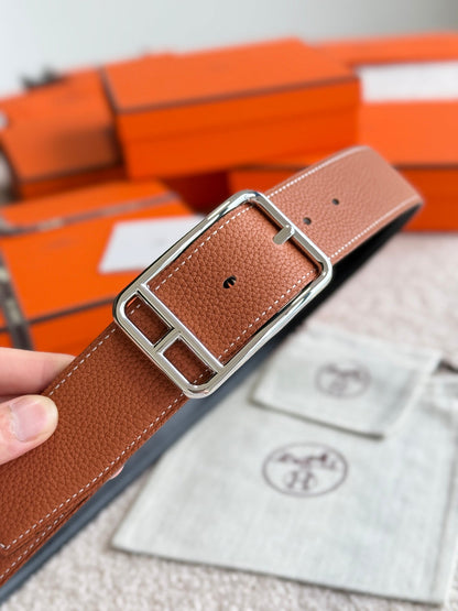 HM Half Cod Reversible 38mm Belt Black Brown Leather 188092