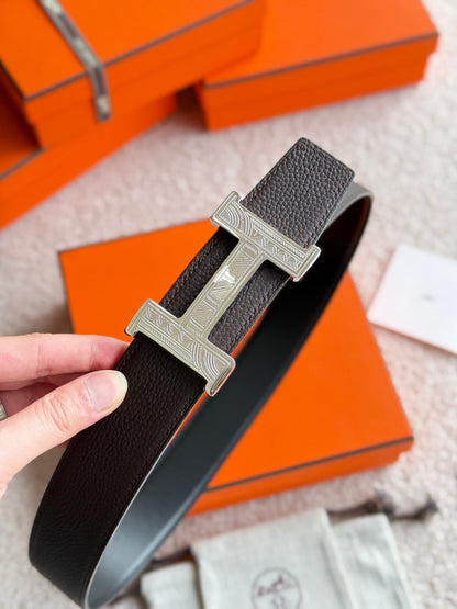HM Constance Touareg 38mm Belt Black Ebony Leather 188430