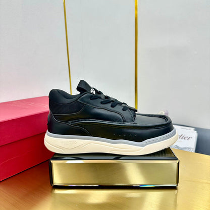 Mid-top Runboot Split Leather Sneaker 30mm Black Calfskin 994553