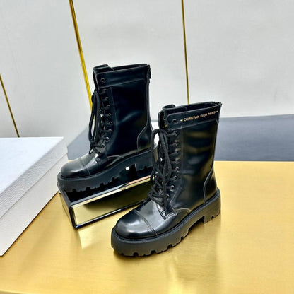 CD D-Unit Ankle Boot 40mm In Plain Black Calfskin 111776