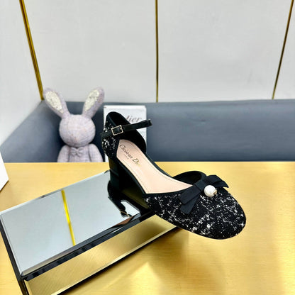 CD Ballet Slingback Pump 35mm In Black Tweed And Lambskin 111016