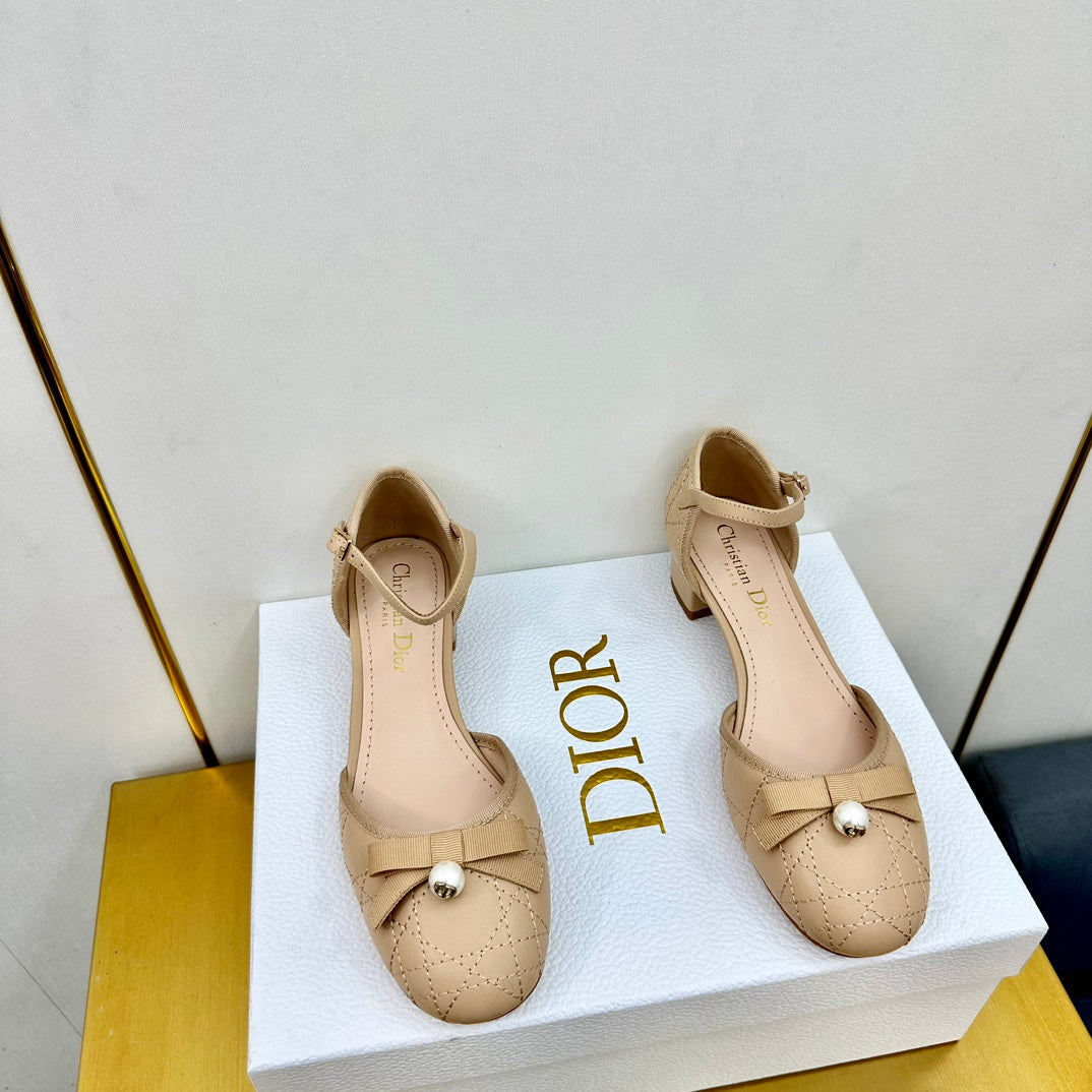 CD Ballet Slingback Pump 50MM In Nude Quilted Calfskin 111028