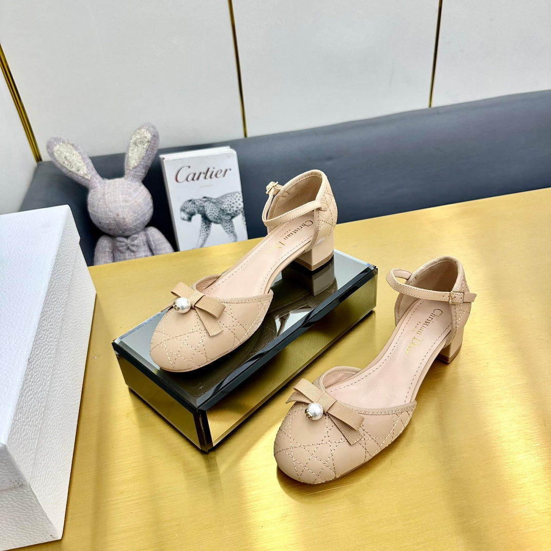 CD Ballet Slingback Pump 50MM In Nude Quilted Calfskin 111028