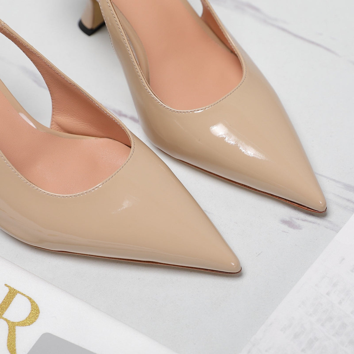 CD Tribales Slingback Pump Glossy Beige Cowhide
