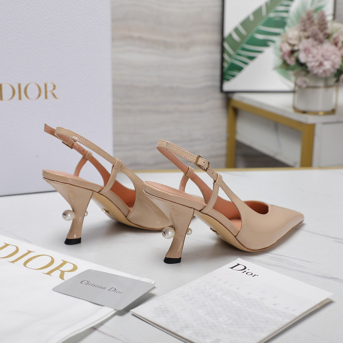 CD Tribales Slingback Pump Glossy Beige Cowhide