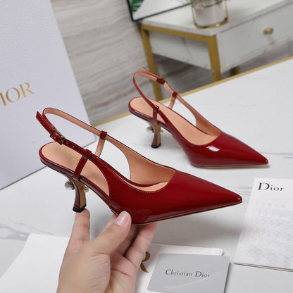 CD Tribales Slingback Pump Glossy Red Cowhide