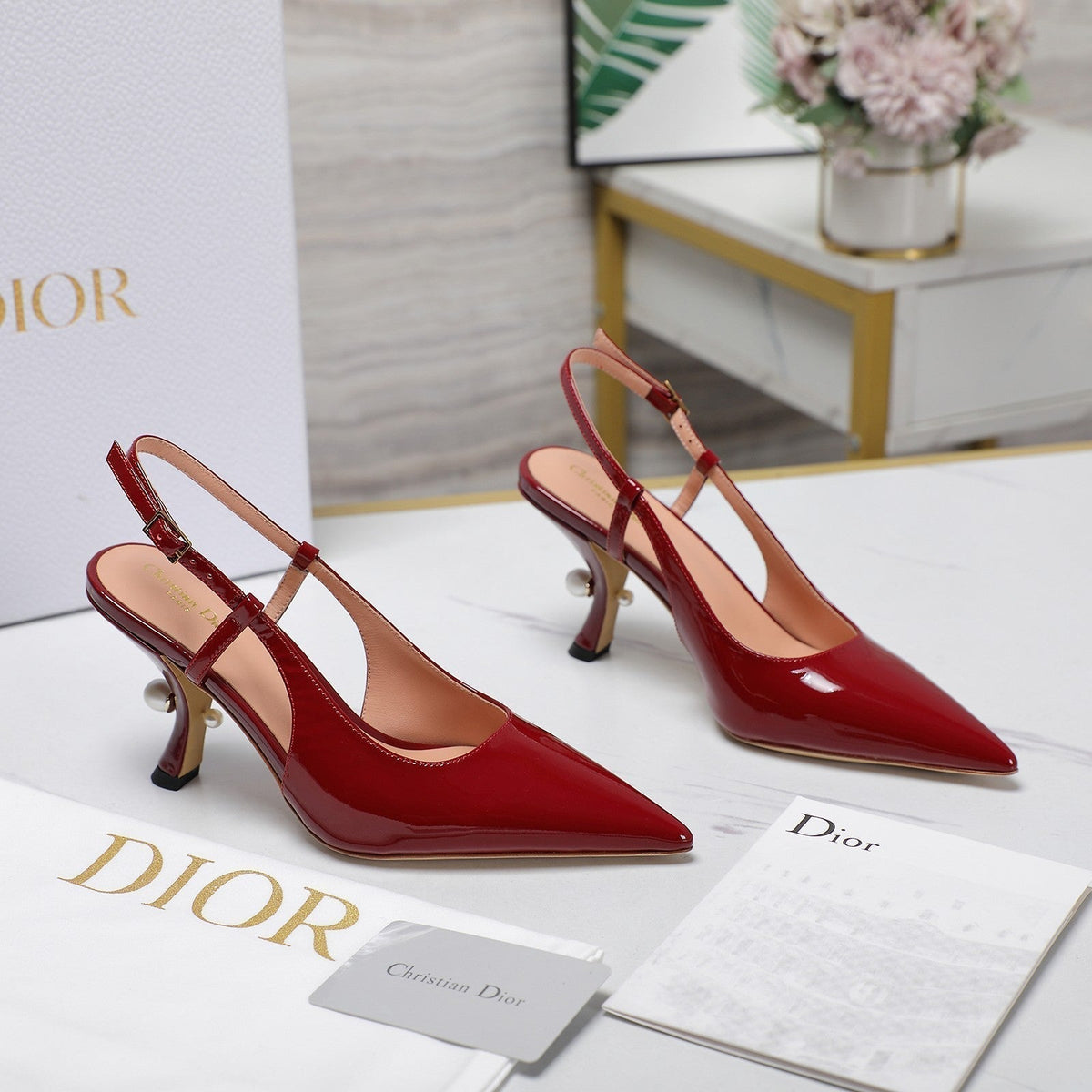 CD Tribales Slingback Pump Glossy Red Cowhide