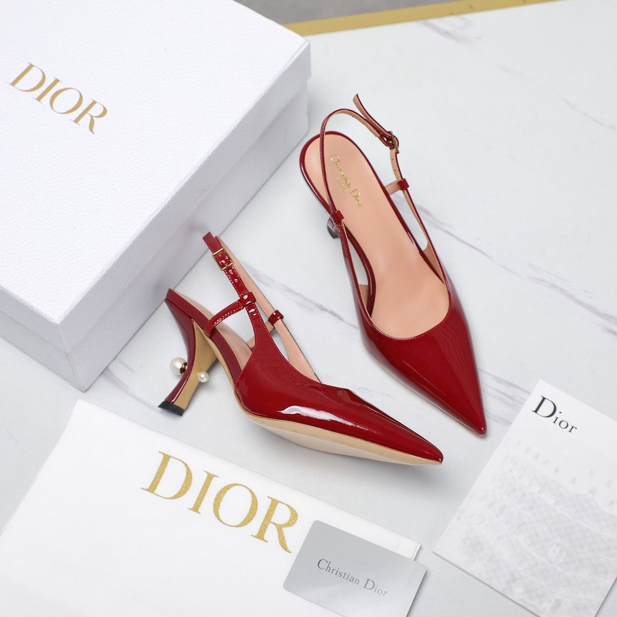 CD Tribales Slingback Pump Glossy Red Cowhide
