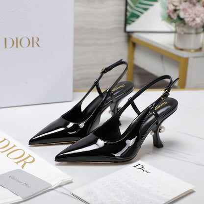 CD Tribales Slingback Pump Glossy Black Cowhide