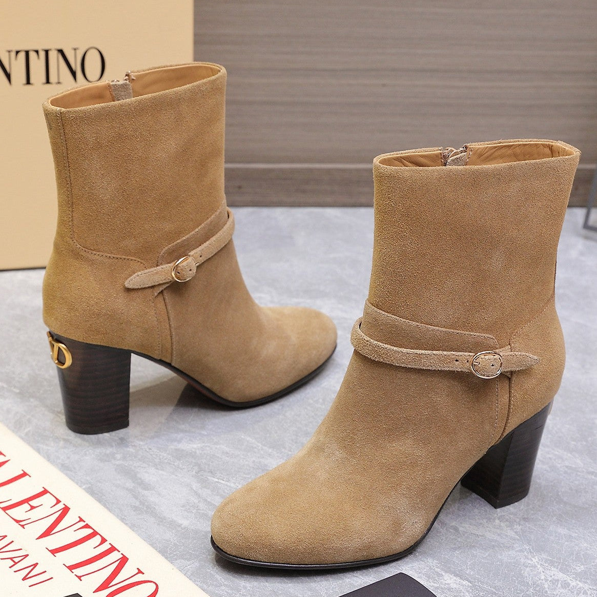 Valentino 2025 Heeled Boot Tan Suede 547598