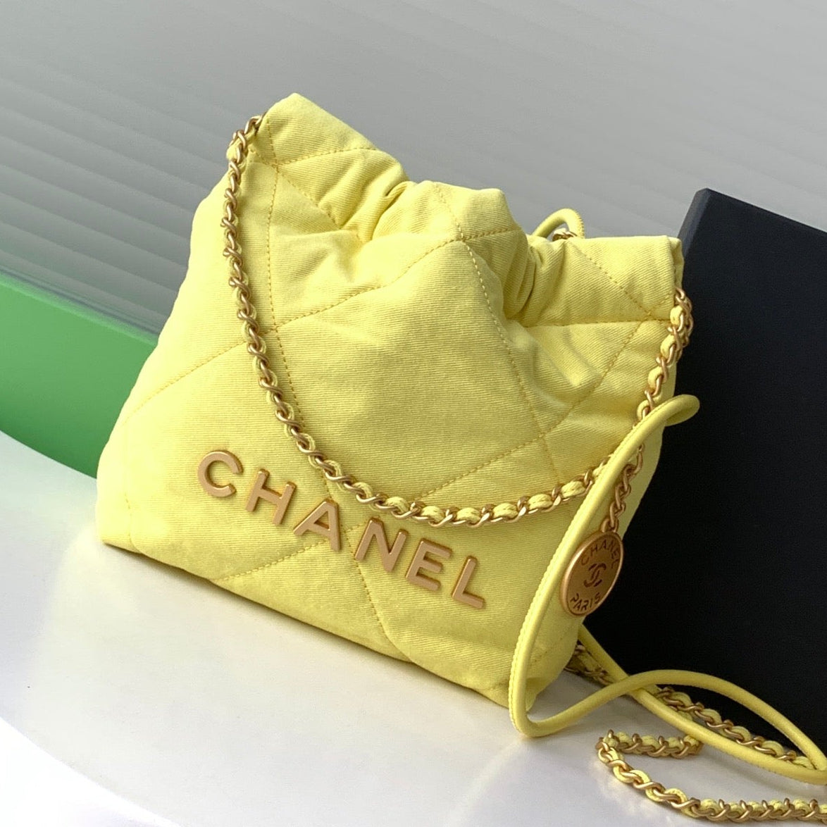 Chanel 25 Hobo Bag 20cm Yellow Canvas 324801