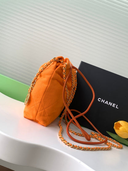 Chanel 25 Hobo Bag 20cm Orange Canvas 324802