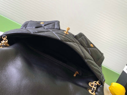 Chanel 25K Bag 45cm Black Gold Sheepskin 293990