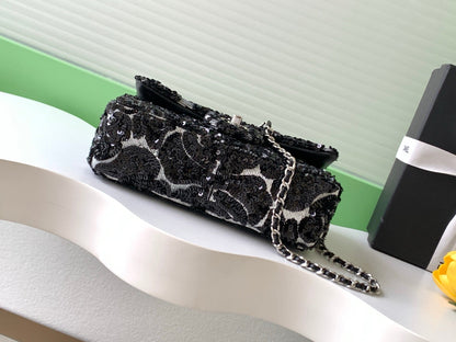 CC 2025 Flap Bag Black Sequin 298204
