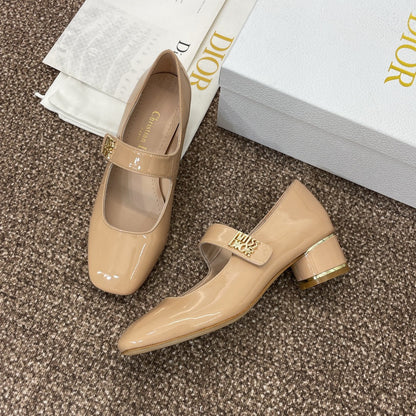 CD Miss Dior Pump 35mm Glossy Beige Lambskin