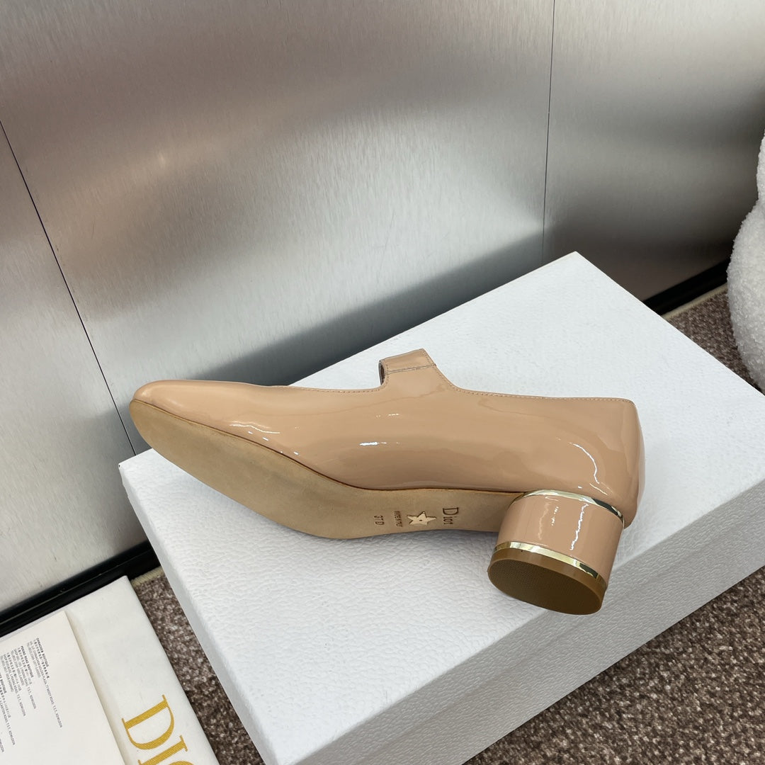 CD Miss Dior Pump 35mm Glossy Beige Lambskin