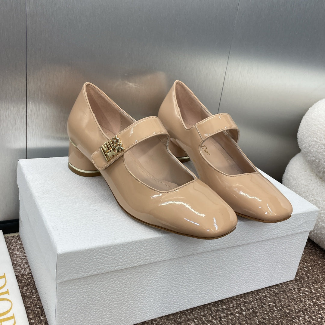CD Miss Dior Pump 35mm Glossy Beige Lambskin