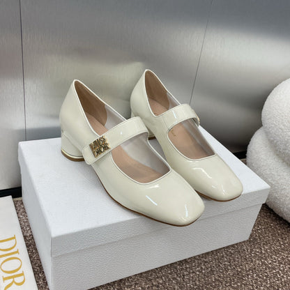CD Miss Dior Pump 35mm Glossy White Lambskin