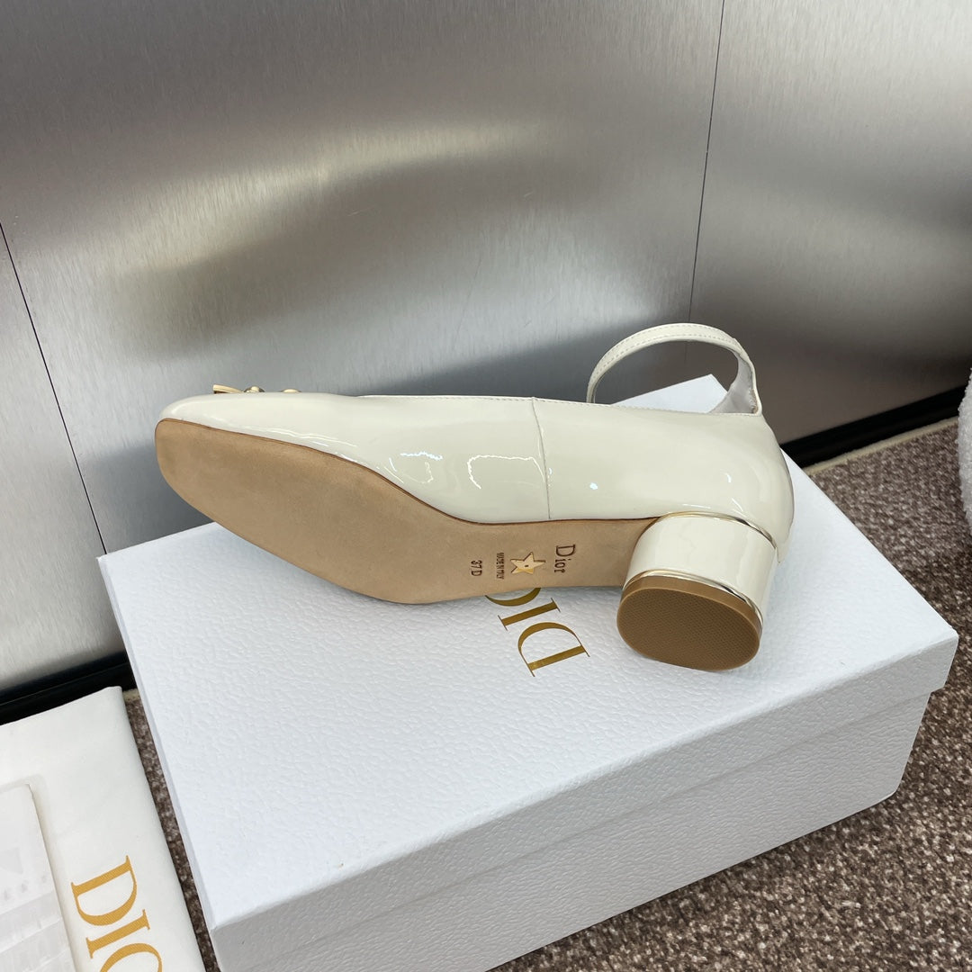 CD Miss Dior Pump 35mm Glossy White Cowhide