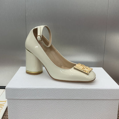 CD Miss Dior Pump 85mm Glossy White Cowhide