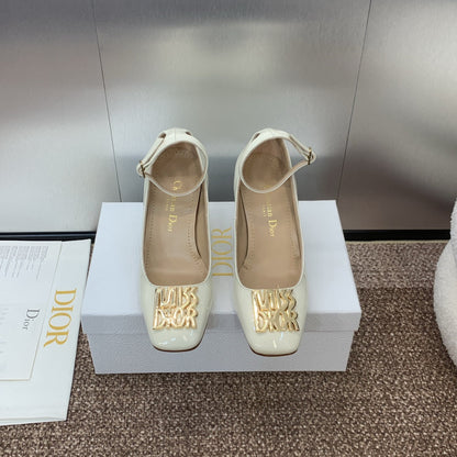 CD Miss Dior Pump 85mm Glossy White Cowhide