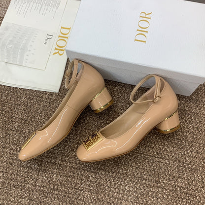 CD Miss Dior Pump 35mm Glossy Beige Cowhide