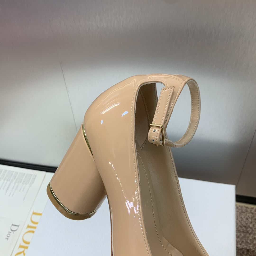 CD Miss Dior Pump 85mm Glossy Beige Cowhide