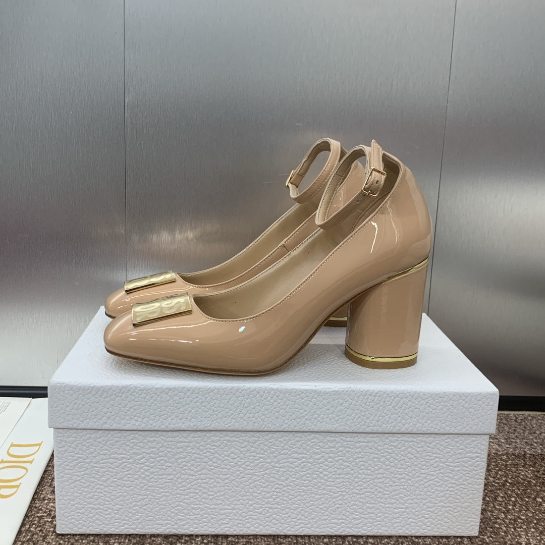CD Miss Dior Pump 85mm Glossy Beige Cowhide