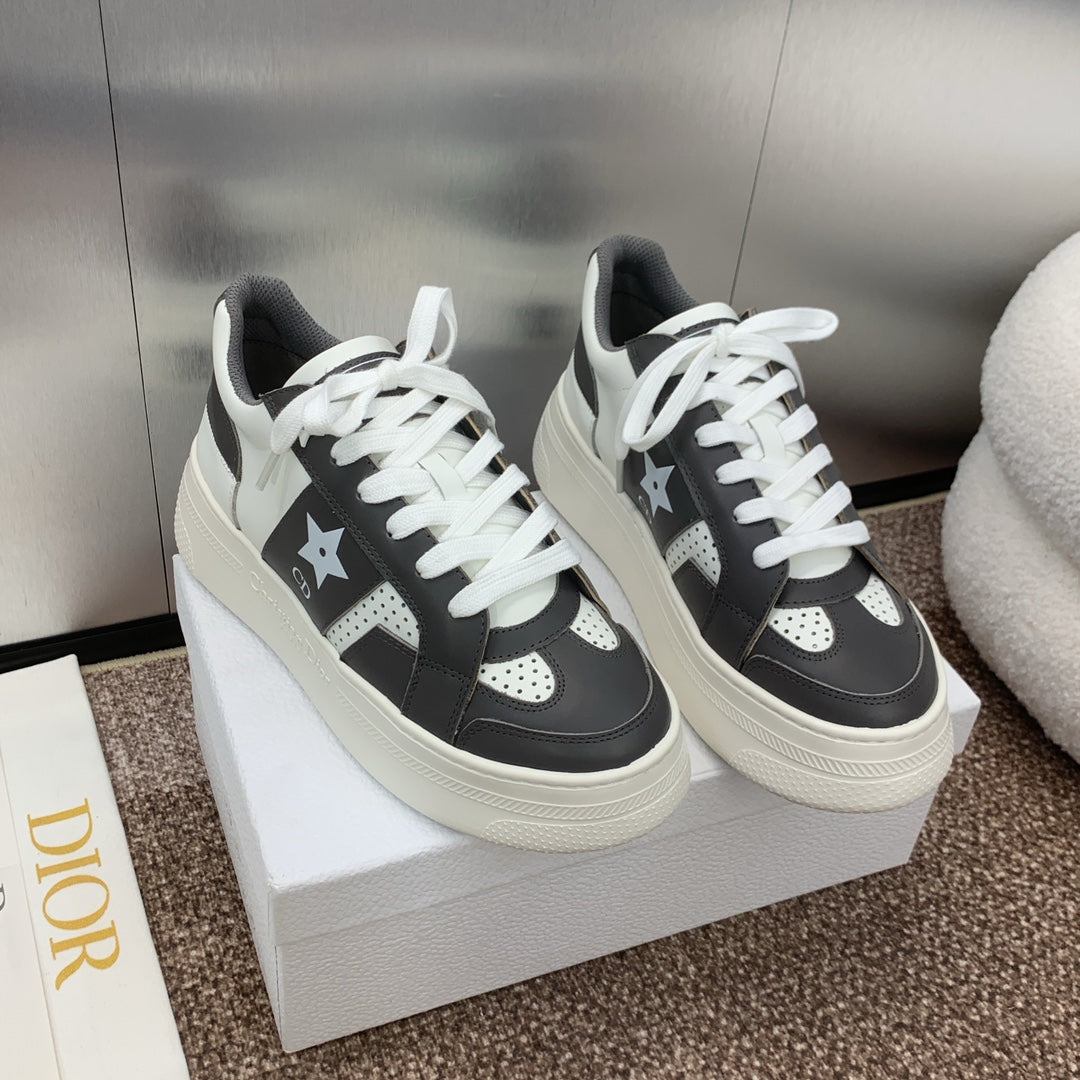 CD Star Platform Sneaker 35mm Black Calfskin