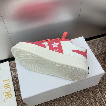CD Star Platform Sneaker 35mm Coral Pink Calfskin