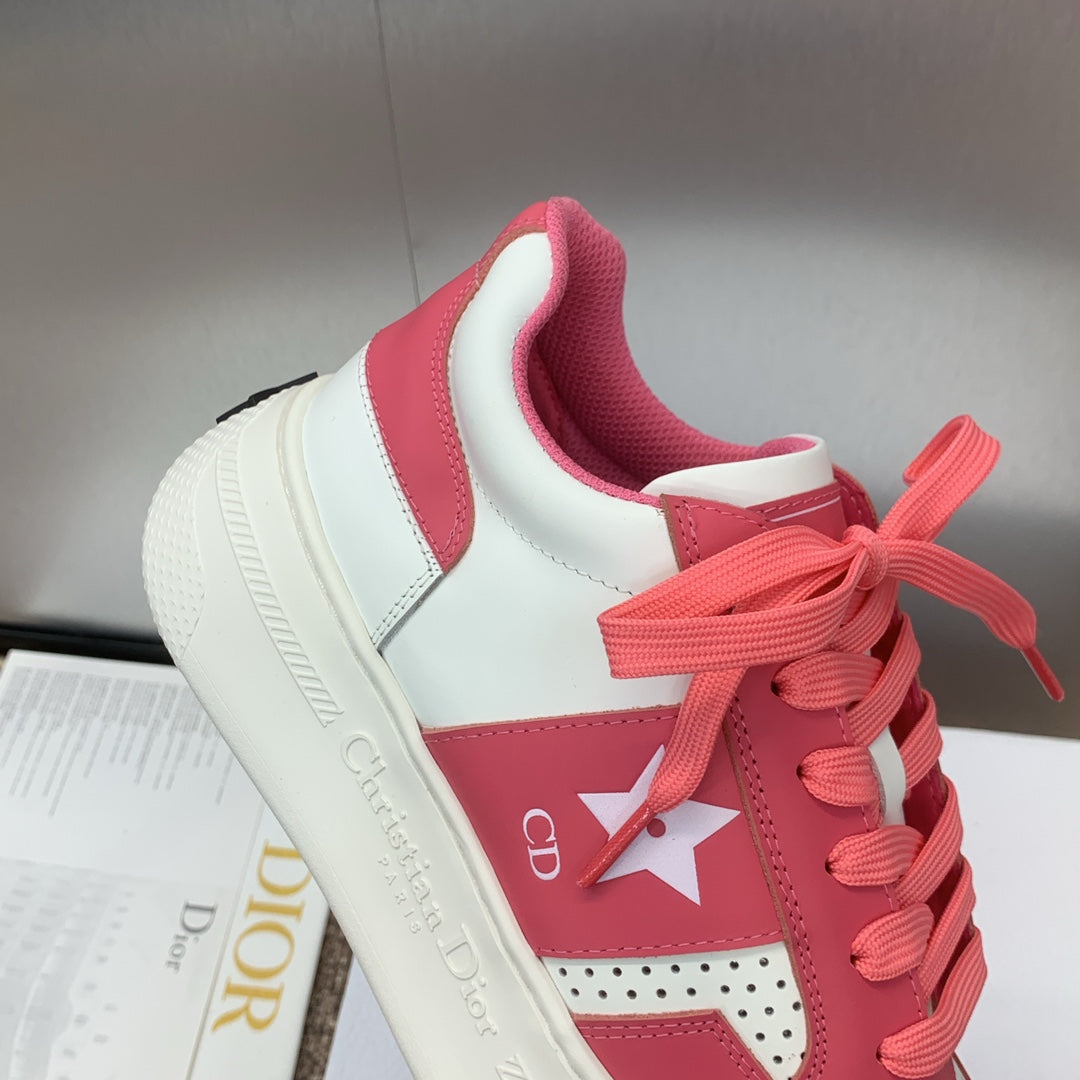CD Star Platform Sneaker 35mm Coral Pink Calfskin