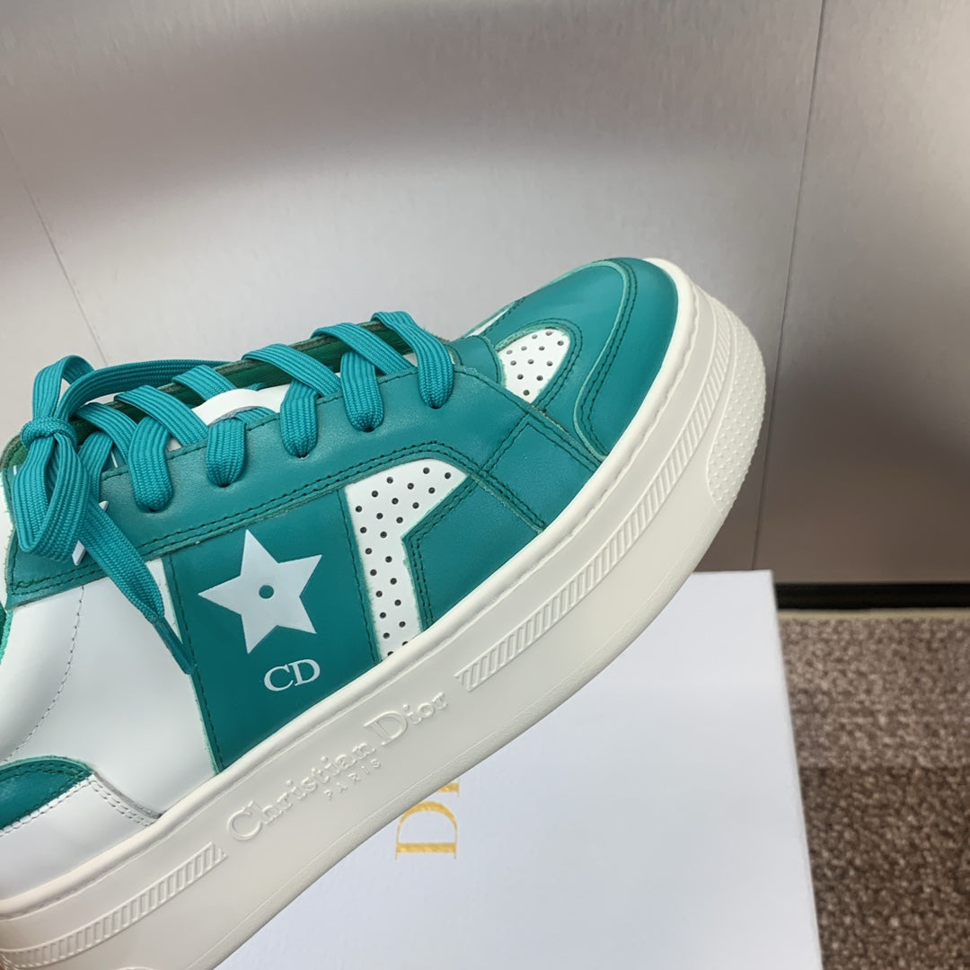CD Star Platform Sneaker 35mm Emerald Green Calfskin