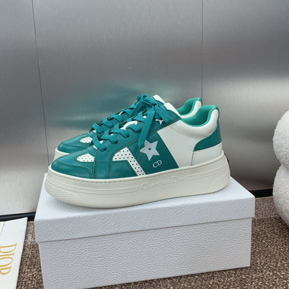 CD Star Platform Sneaker 35mm Emerald Green Calfskin