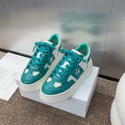 CD Star Platform Sneaker 35mm Emerald Green Calfskin