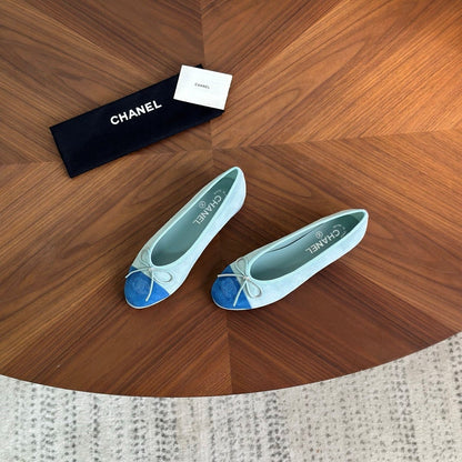 CC 26s Ballet Flat Light Blue Dark Blue Suede 938181