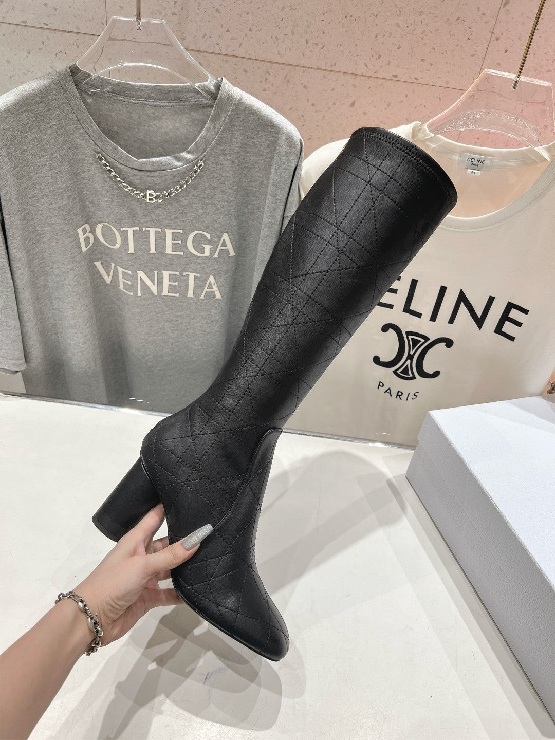 CD High Boots 85mm Black Lambskin