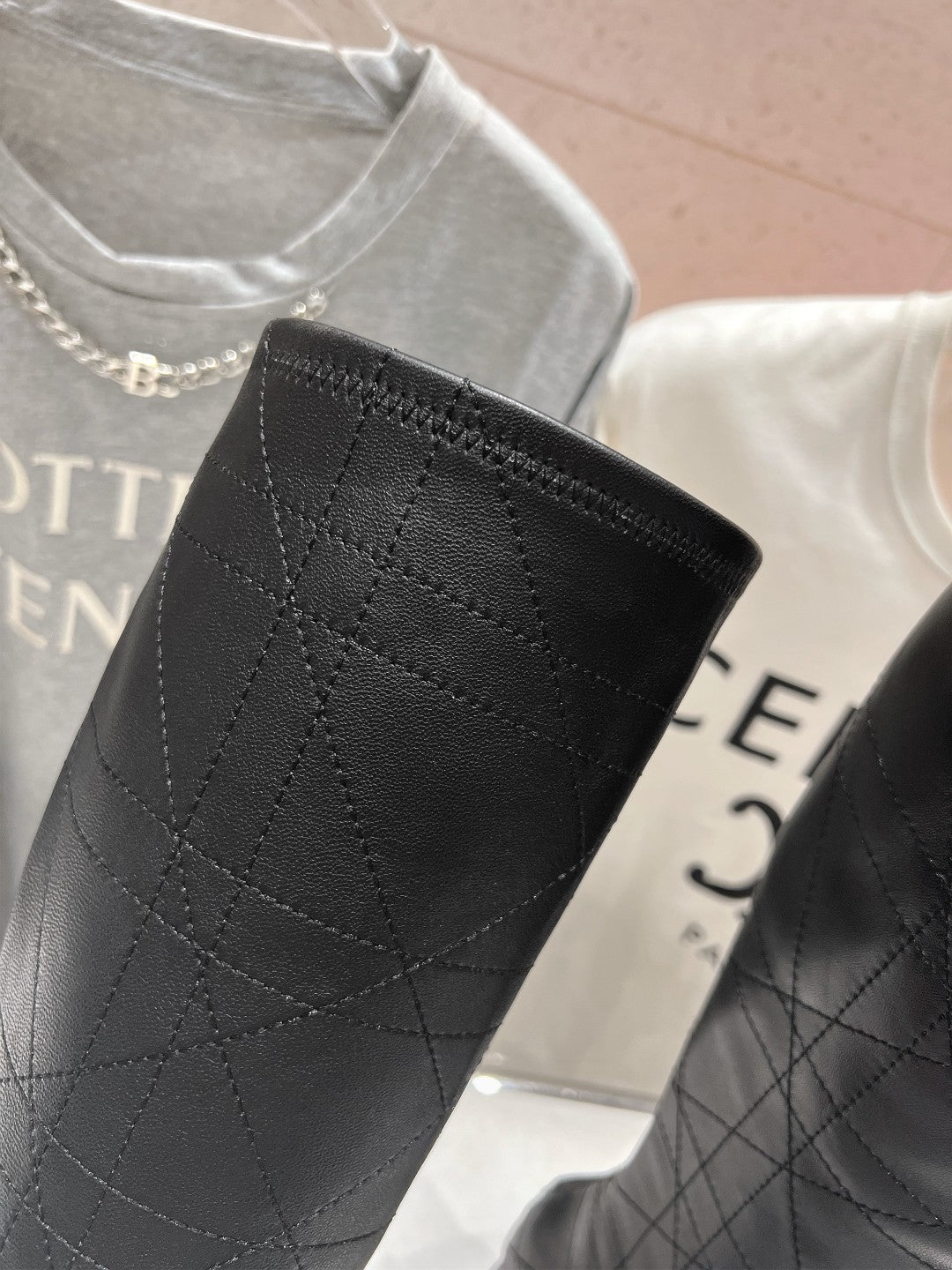 CD High Boots 85mm Black Lambskin