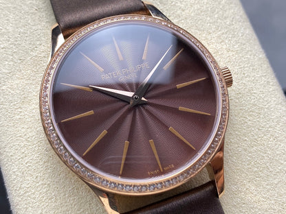 PATEK Calatrava 35mm Pink Gold Chocolate Dial