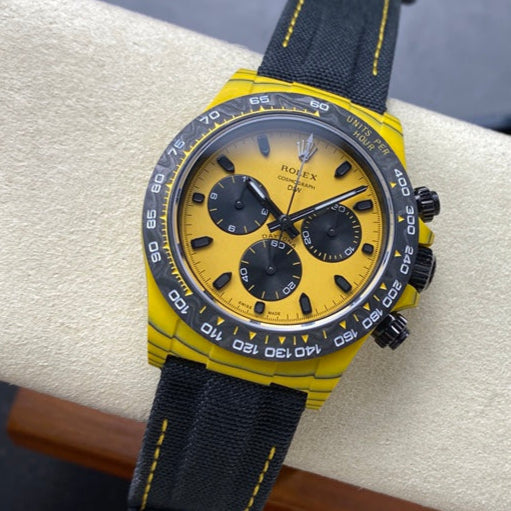 ROLEX Daytona 40mm Yellow Black Fiber Woven