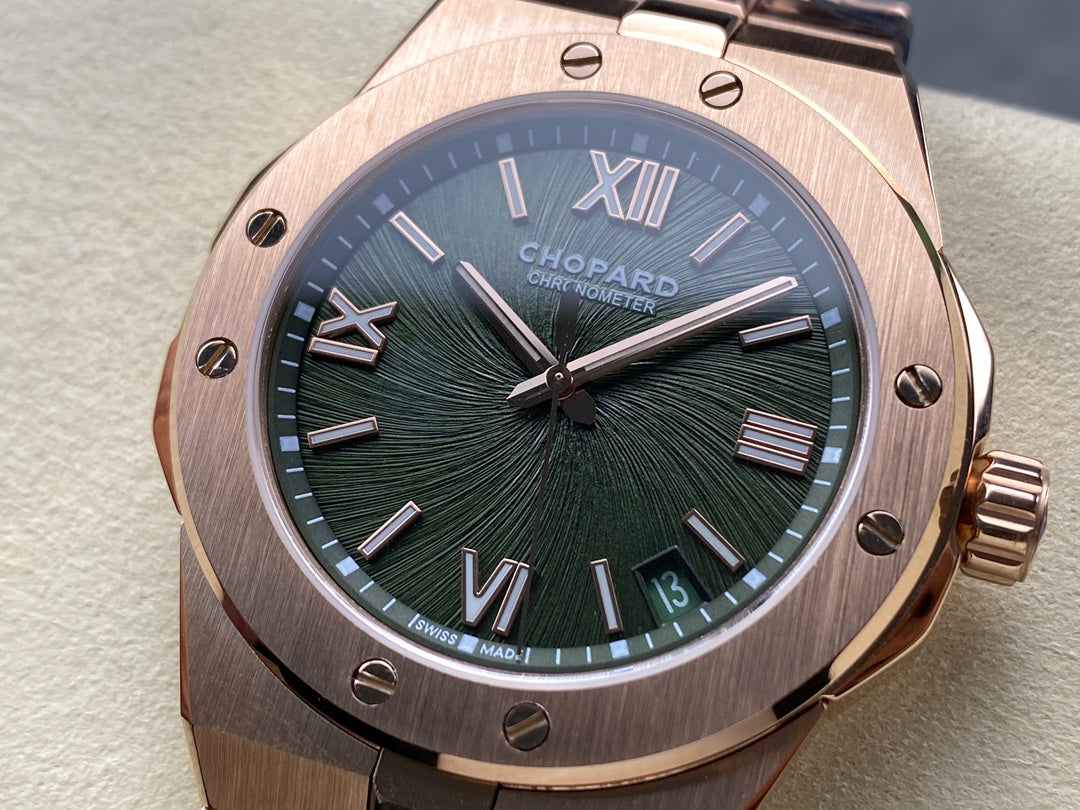 Alpine Eagle 41mm Pink Gold Green Dial