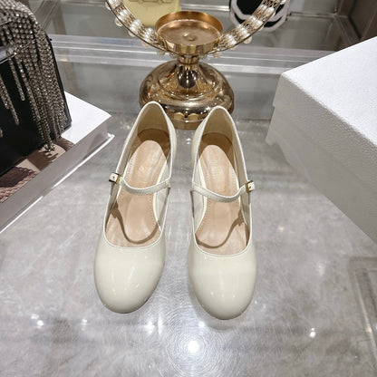 CD 26 Lolita High-Heeled 40 Ivory Patent Leather 592218