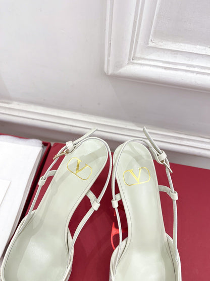 Vlogo Signature Slingback Pump White Toile Iconographe Raffia