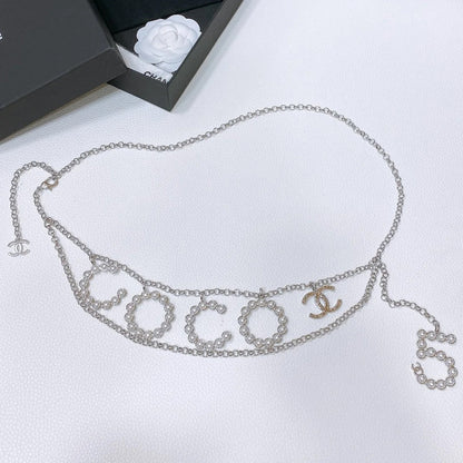Chanel 2026 Pearl-Embellished Layered Chain Belt